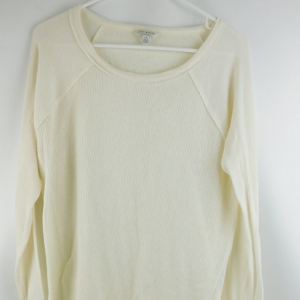 Lucky Brand Cream Raw Thermal Shirt Top